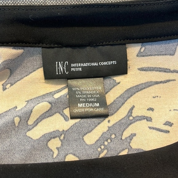 INC size medium yellow and black tunic with keyhole opening in front. - Picture 4 of 4